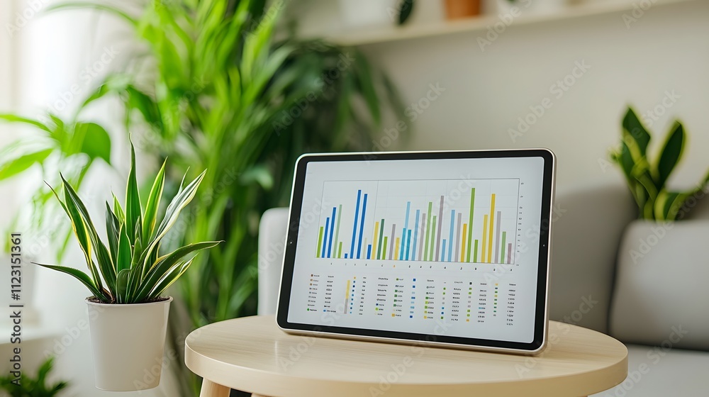 Aufkleber A digital tablet displaying a clean classification chart with soft, muted colors.