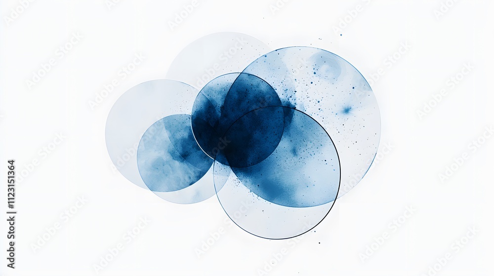 Aufkleber An abstract representation of classification with overlapping circles in soft gradients.