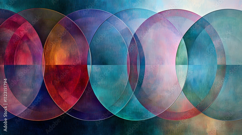 Aufkleber A symbolic depiction of classification as layered circles with soft edges and subtle colors.