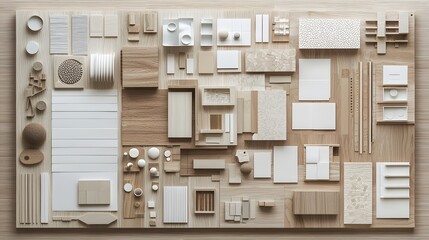 A flat lay of neatly organized papers and tools for classification planning on a modern desk.