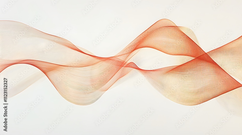 Poster Abstract flowing lines in muted shades, creating a seamless digital wave on a minimalist canvas.
