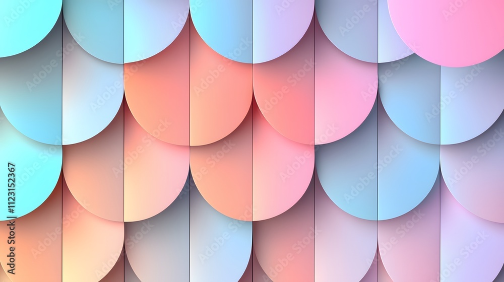Aufkleber A geometric grid of overlapping circles in soft gradients, forming a seamless pattern.
