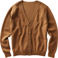 Brown Cardigan transparent PNG, isolated, cut-out