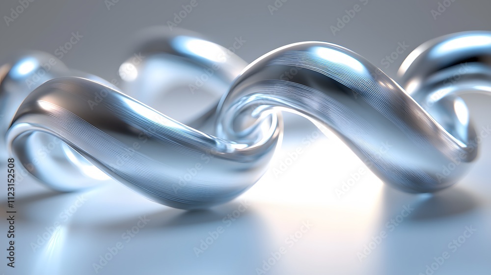 Poster A futuristic hologram showing interconnected seamless loops on a neutral background.
