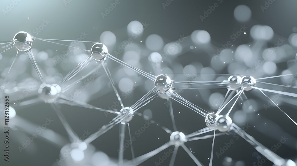 Poster A futuristic hologram showing interconnected seamless loops on a neutral background.