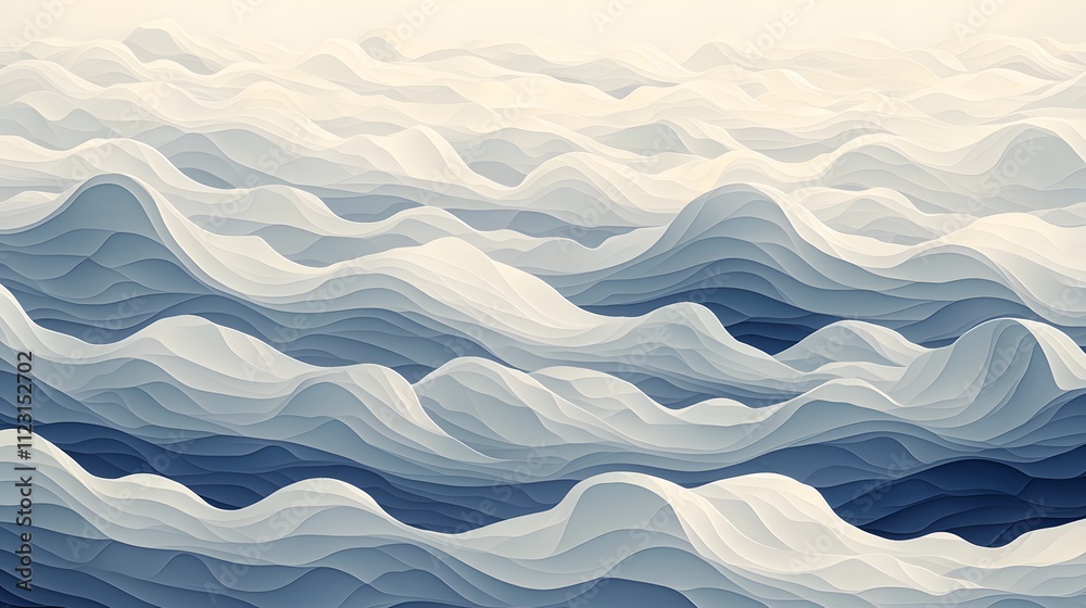 Poster A flat design of seamless waveforms in muted gradients on a minimalist background.
