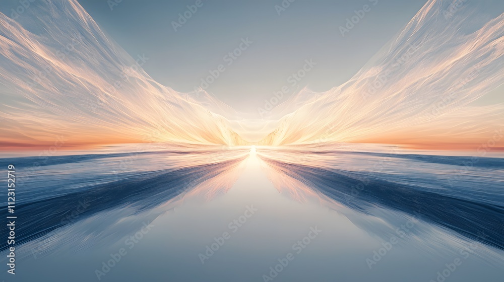 Aufkleber A smooth transition of digital layers arranged symmetrically, representing effortless flow.
