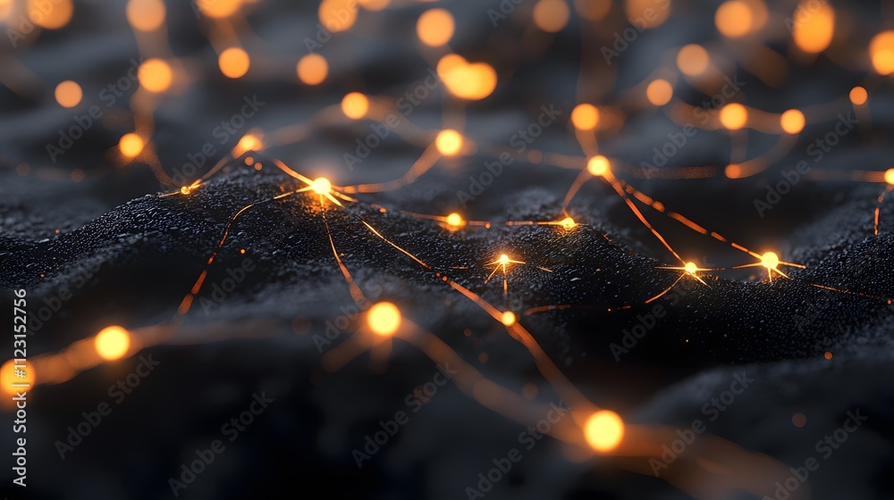Aufkleber A conceptual visualization of a seamless interface with interconnected glowing nodes.