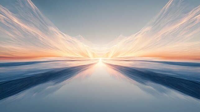 A smooth transition of digital layers arranged symmetrically, representing effortless flow.