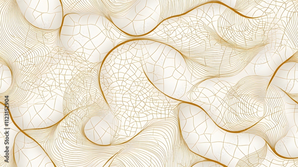 Aufkleber a flat layout of interwoven lines and dots in neutral shades, symbolizing seamless networks.