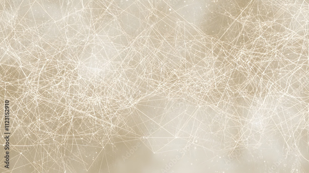 Aufkleber a flat layout of interwoven lines and dots in neutral shades, symbolizing seamless networks.