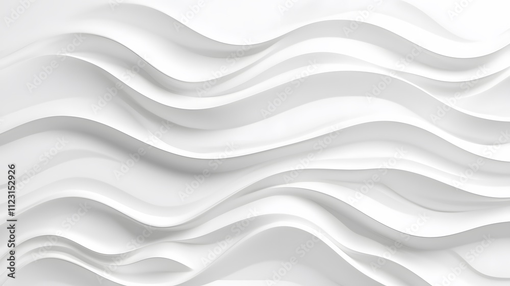Poster a smooth blend of digital shapes flowing seamlessly across a clean white background.