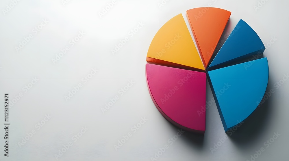 Poster A pie chart with colorful segments displayed on a clean white background, representing market segmentation.