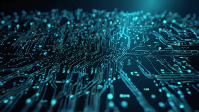 Black blue circuit diagram. High-tech circuit board connection system. technology Futuristic gray technology, electronic motherboard, High-tech abstract structure computer business background