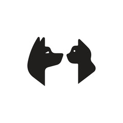 minimalist dog head logo. dog logo icon. dog silhouette vector. dog vector. dog logo, dog icon, dog symbol, dog vector, pet logo, pet icon, paw logo, Cat or dog paw icon. Paw icon. Dog, cat paw icon. 