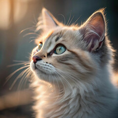 beautiful cat portrait close up