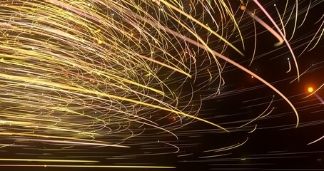 Flying inside digital data tunnel. Futuristic abstract background with neon rays