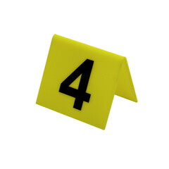 Crime scene investigation. Set of evidence identification markers on white background. Crime scene...