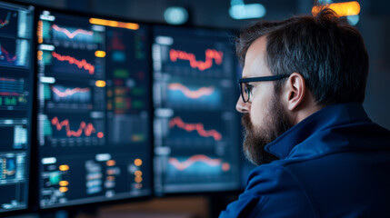 Fototapeta premium Understanding financial data in tech market analysis for professionals in digital spaces