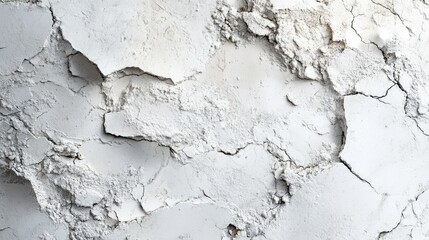 Fototapeta premium Close-up of cracked white powder texture.