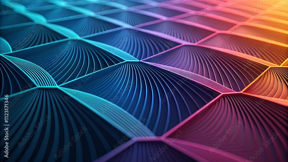 Poster A colorful pattern of squares and lines