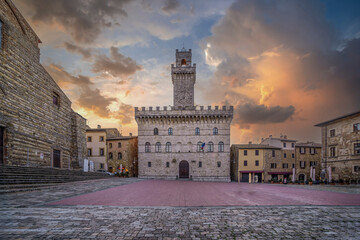The Main Square view in Montepulciano Town of Italy