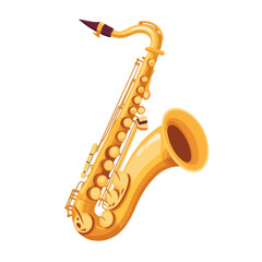 Fototapeta premium Golden Saxophone on Transparent Background