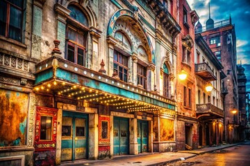 Obraz premium Vintage Urban Exploration: A Captivating Journey Through Abandoned Architecture and Retro Design Elements in an Urban Landscape