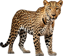 Fototapeta premium Leopard transparent PNG, isolated, cut-out