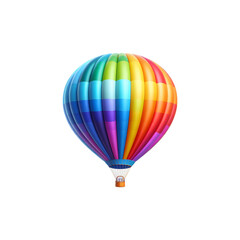 Fototapeta premium Colorful 3d Air Balloon isolated on transparent background