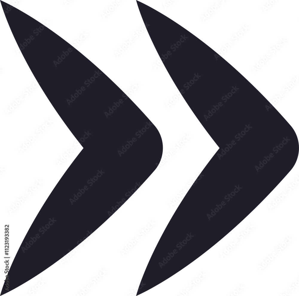 Poster two dark arrows pointing right create a dynamic visual representation of progress and forward moment