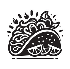 Taco silhouette vector illustration