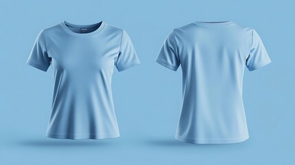 Women's Light Blue T-Shirt Mockup