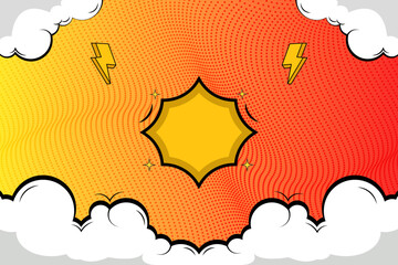 halftone background gradient abstract vector orange template comic cartoon cloud