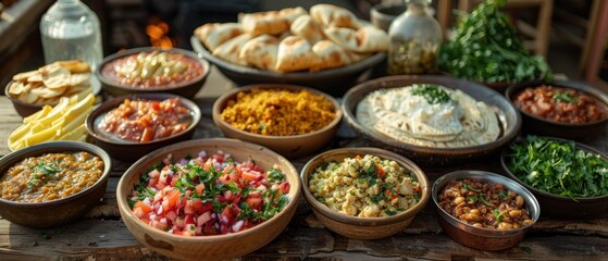 Obraz premium Azerbaijani Cuisine Delicious Food Traditional Dishes Savory Flavors Culinary Delights Appetizers