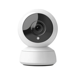 White Security Camera on Transparent Background