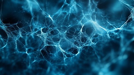 An intriguing abstract blue web representing connections and networks, focusing on the interplay of lines and light to symbolize communication and digital progress.