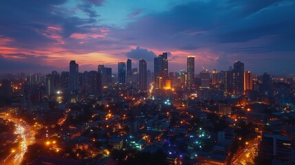 Obraz premium sunset over the city