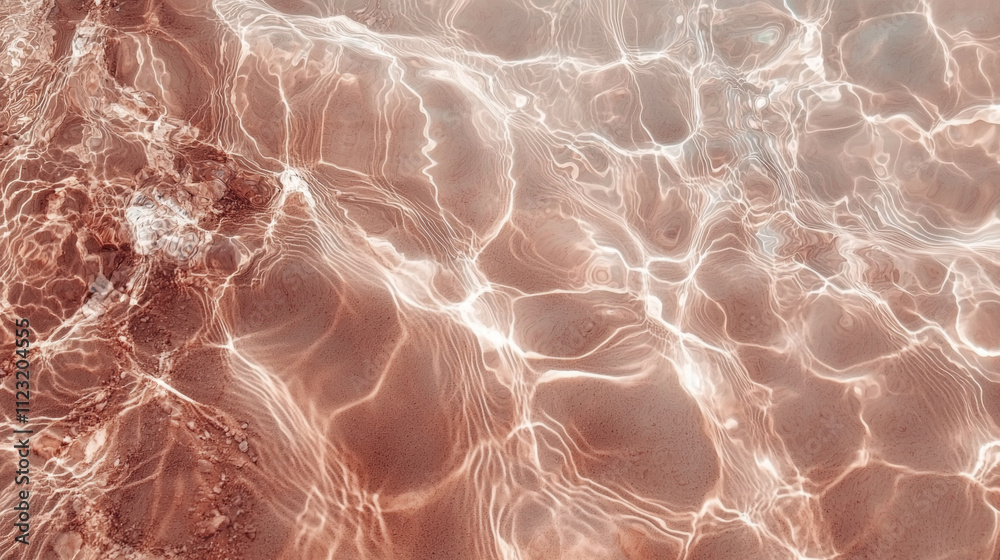 Poster awash with sunlight, the sandy undertones meld with sparkling waves, creating a serene dance of colo