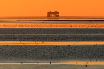 Gas platform in the Wadden Sea