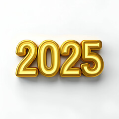 shiny 3D golden "2025" symbol with bold typography, perfect for New Year celebrations, festive designs, and holiday-themed promotions