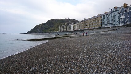 Fototapeta premium The pebble beach in Aberystwyth
