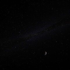 Inky blackness punctuated by twinkling stars and planets in the void , dark, starry, celestial, universe, void