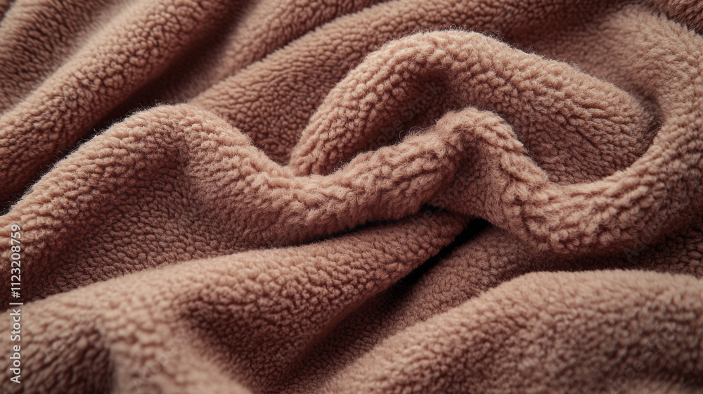 Poster Soft waves of Mocha Mousse fabric create a warm and inviting atmosphere, ideal for crafting and cozy fashion creations this winter