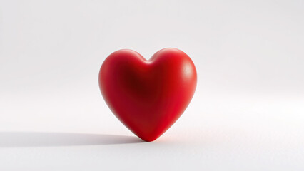 Fototapeta premium red heart isolated on white background with subtle texture and shading effect, illustration style, background texture, graphic element., simple design, abstract shape