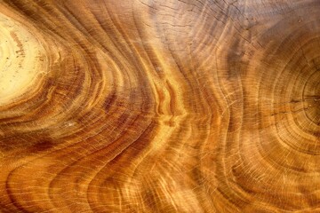 Close-up of the surface of the tamarind wood, emphasizing the rich grain, texture and natural colors. The warm tones and swirling patterns highlight the natural beauty of the wood.