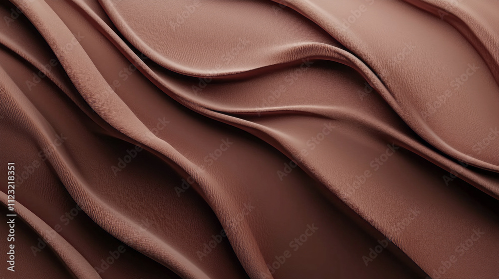 Poster waves of mocha mousse velvet cascade elegantly, showcasing deep tones and luxurious textures in a se