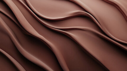 Fototapeta premium Waves of mocha mousse velvet cascade elegantly, showcasing deep tones and luxurious textures in a serene setting