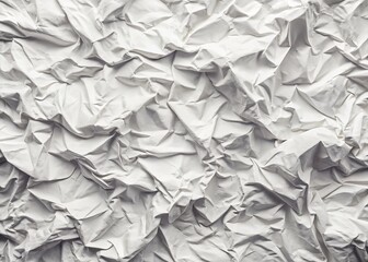 Fototapeta premium Crumpled Paper Texture with White Background for Creative Projects, Ideal for Graphic Design, Print Media, and Web Applications