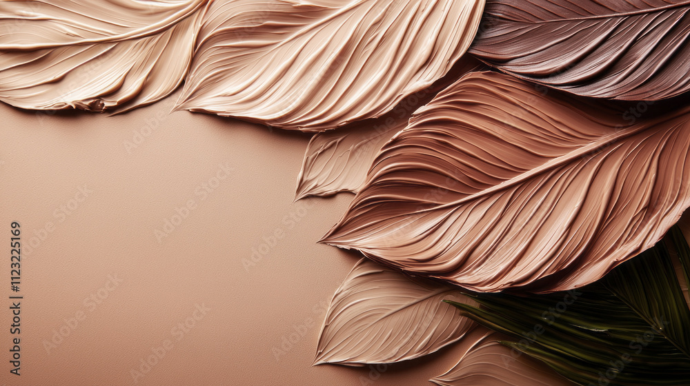 Poster layers of exquisite mocha mousse hues create a harmonious blend, showcasing elegance and warmth in a